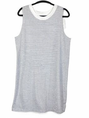 A New Day XL Black White Striped Sleeveless Tank Dress